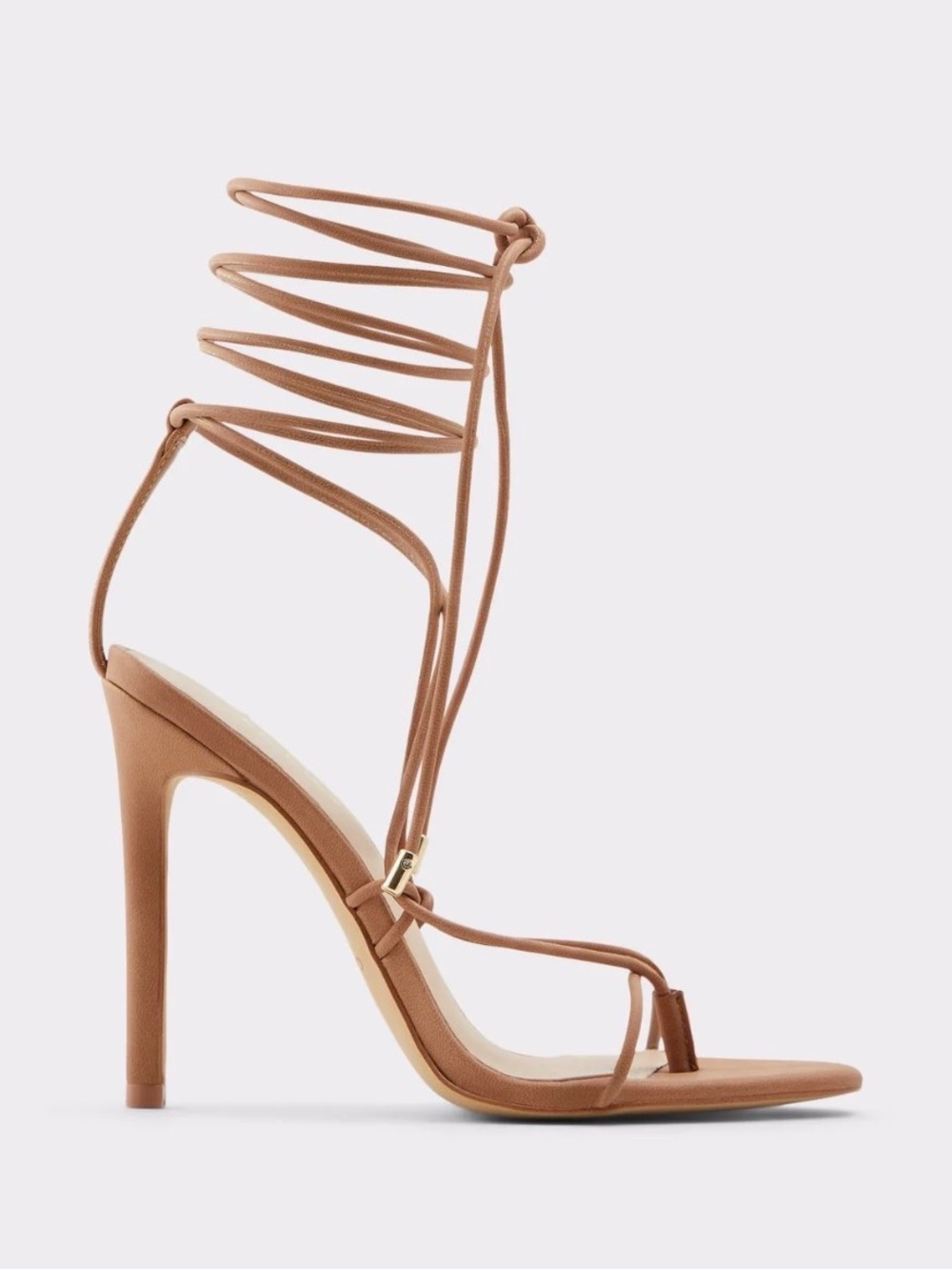 ALDO Glaosa Lace-Up Strappy High Heel Sandal Cognac 7